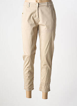 Pantalon 7/8 stretch taille normale beige ANDAM femme