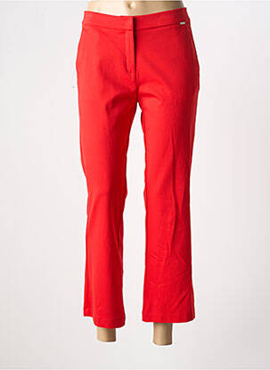 Pantalon 7/8 stretch taille normale rouge ANDAMIO femme