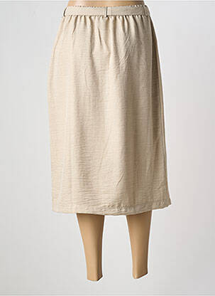 Jupe mi-longue coupe droite beige GRIFFON femme