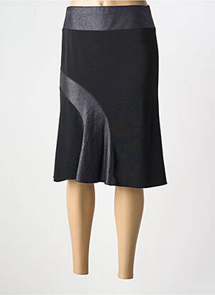 Jupe mi-longue stretch noir FRANCE RIVOIRE femme
