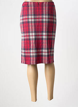 Jupe mi-longue coupe droite rouge FRANK WALDER femme