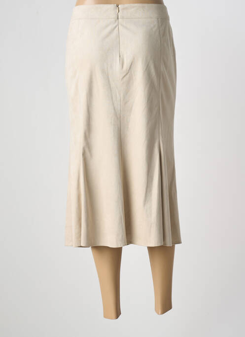 Jupe mi-longue beige FRANK WALDER pour femme