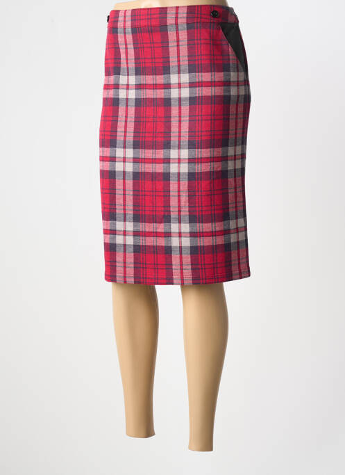 Jupe mi-longue rouge FRANK WALDER pour femme