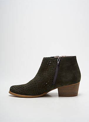 Bottines/boots cubain talon de 4 à 6cm vert NGY femme