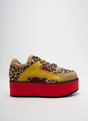 Baskets plateforme talon de 4 à 6cm beige BUFFALO femme