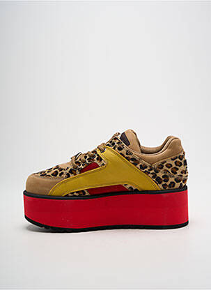 Baskets plateforme talon de 4 à 6cm beige BUFFALO femme