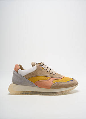Baskets nubuck talon plat jusqu'à 3cm beige BRONX femme