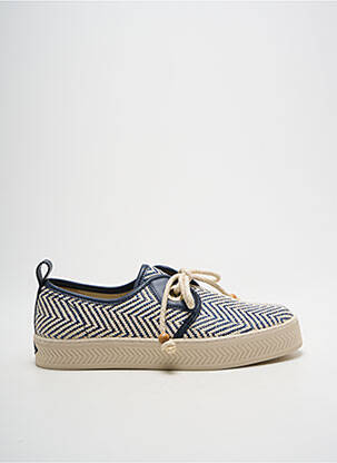 Baskets tissage satiné talon plat jusqu'à 3cm bleu ARMISTICE femme
