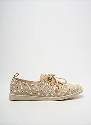 Baskets bout rond talon plat jusqu'à 3cm beige ARMISTICE femme