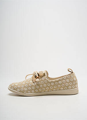 Baskets bout rond talon plat jusqu'à 3cm beige ARMISTICE femme