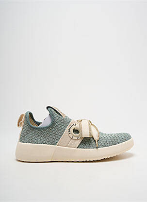 Baskets tissage satiné talon de 4 à 6cm vert ARMISTICE femme