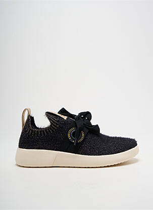 Baskets tissage satiné talon de 4 à 6cm noir ARMISTICE femme