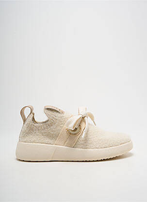 Baskets tissage satiné talon de 4 à 6cm beige ARMISTICE femme