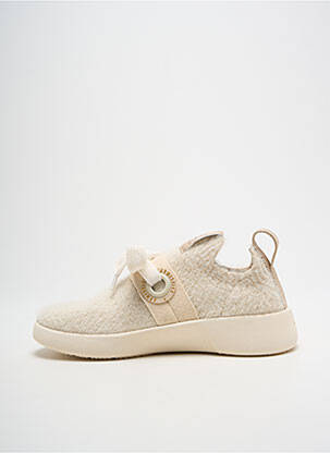 Baskets tissage satiné talon de 4 à 6cm beige ARMISTICE femme