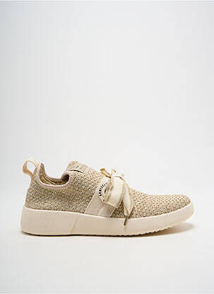 Baskets tissage satiné talon de 4 à 6cm or ARMISTICE femme
