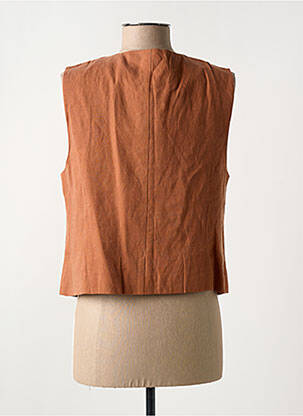 Gilet sans manche poches marron C'EST BEAU LA VIE femme