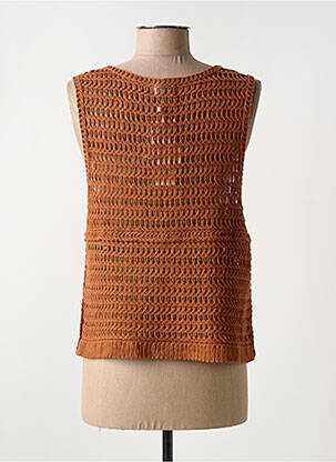 Gilet sans manche coupe cintrée marron C'EST BEAU LA VIE femme