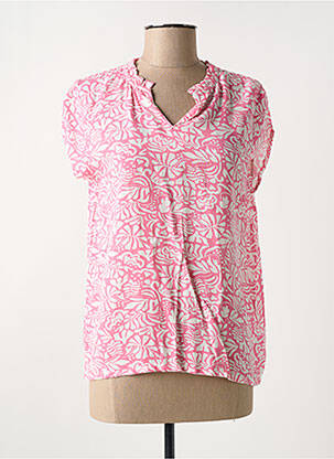 Blouse tissage popeline manches courtes rose C'EST BEAU LA VIE femme