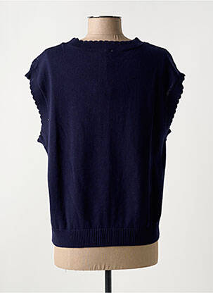 Pull coupe cintrée sans manche bleu C'EST BEAU LA VIE femme