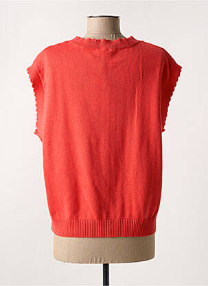 Pull coupe cintrée sans manche rouge C'EST BEAU LA VIE femme