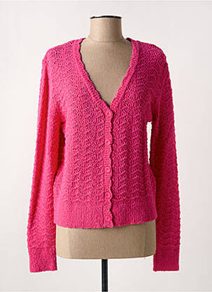 Gilet manches longues rose C'EST BEAU LA VIE pour femme