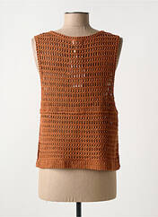 Gilet sans manche marron C'EST BEAU LA VIE pour femme seconde vue