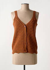 Gilet sans manche marron C'EST BEAU LA VIE pour femme seconde vue