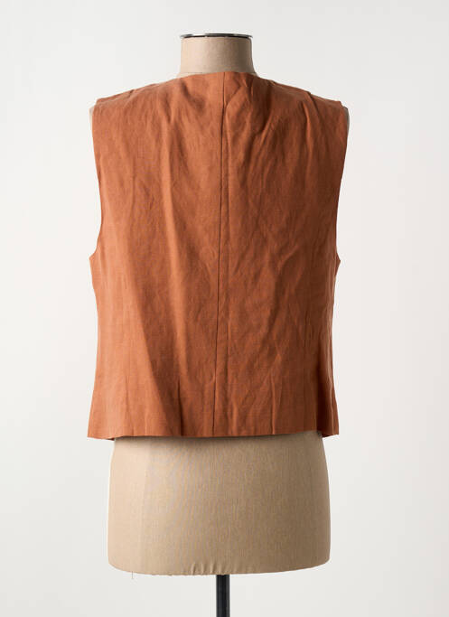 Gilet sans manche poches marron C'EST BEAU LA VIE femme