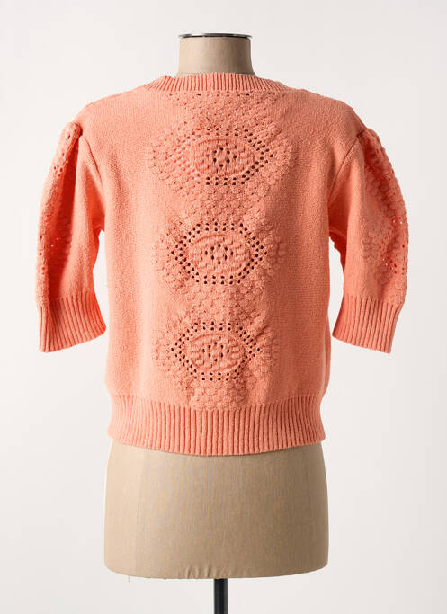 Gilet manches courtes resserrée sur le bas orange C'EST BEAU LA VIE femme