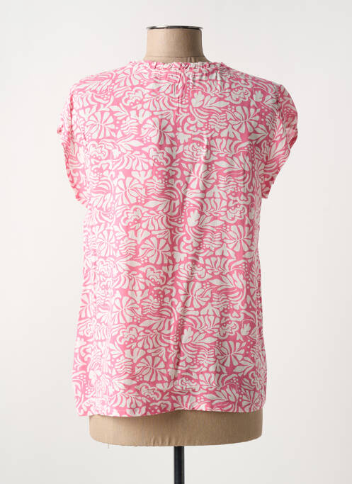 Blouse tissage popeline manches courtes rose C'EST BEAU LA VIE femme
