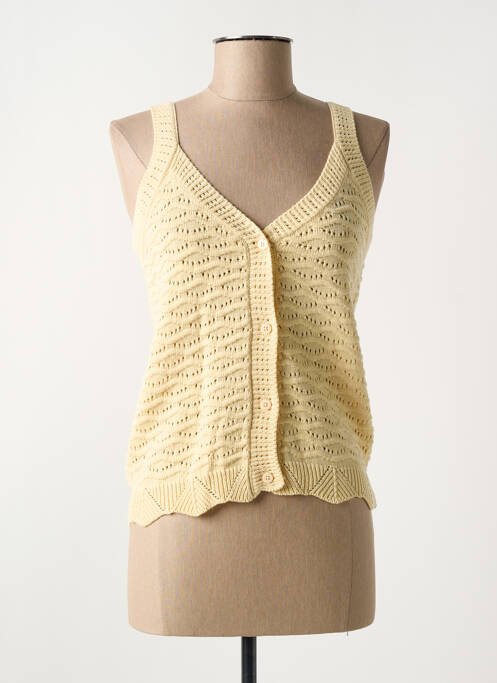 Gilet sans manche jaune C'EST BEAU LA VIE pour femme