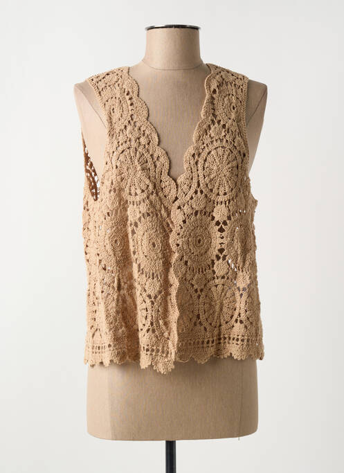 Gilet sans manche marron C'EST BEAU LA VIE pour femme
