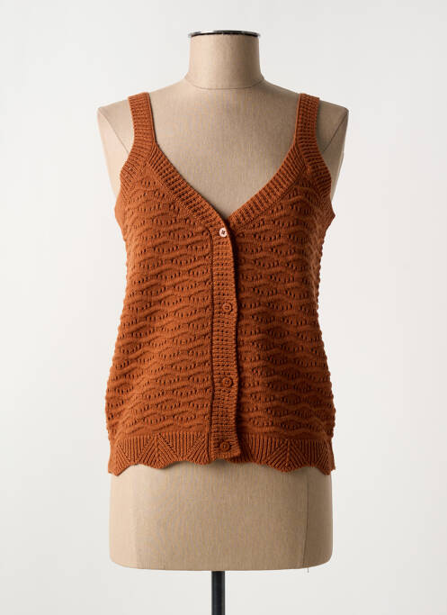 Gilet sans manche marron C'EST BEAU LA VIE pour femme