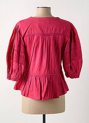Chemisier coupe cintrée manches 3/4 rouge C'EST BEAU LA VIE femme