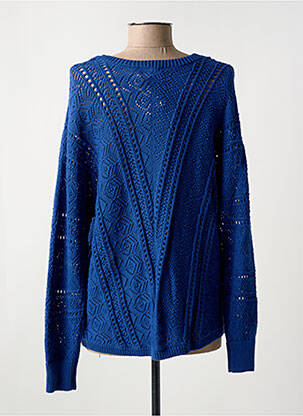Pull maille ajourée manches longues bleu C'EST BEAU LA VIE femme