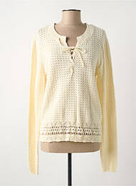 Pull col v manches longues beige C'EST BEAU LA VIE femme