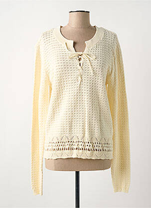 Pull col v manches longues beige C'EST BEAU LA VIE femme