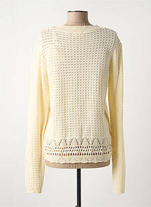 Pull col v manches longues beige C'EST BEAU LA VIE femme