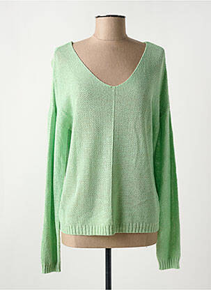 Pull coupe cintrée manches longues vert C'EST BEAU LA VIE femme