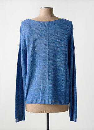 Pull coupe cintrée manches longues bleu C'EST BEAU LA VIE femme