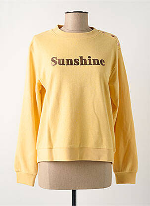 Sweat-shirt tissage jersey manches longues jaune C'EST BEAU LA VIE femme