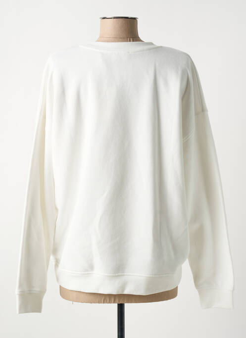 Sweat-shirt maille semi-opaque manches longues blanc C'EST BEAU LA VIE femme