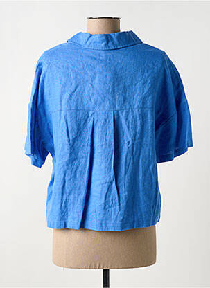 Chemisier coupe droite manches courtes bleu C'EST BEAU LA VIE femme