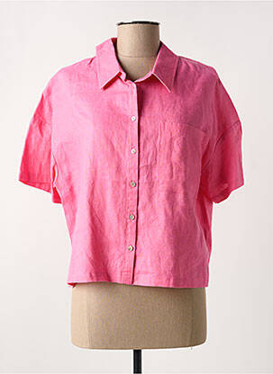 Chemisier coupe droite manches courtes rose C'EST BEAU LA VIE femme
