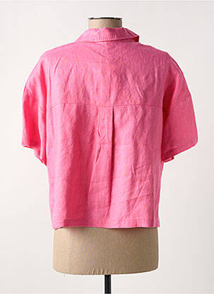Chemisier coupe droite manches courtes rose C'EST BEAU LA VIE femme