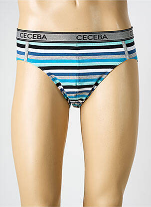 Slip imprimé rayures bleu CECEBA homme