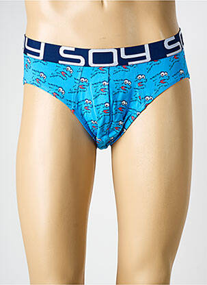 Slip imprimé fantaisie bleu SOY homme
