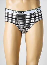 Slip imprimé rayures gris CECEBA homme