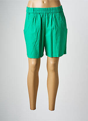 Short tissage denim taille haute vert C'EST BEAU LA VIE femme