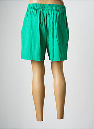 Short tissage denim taille haute vert C'EST BEAU LA VIE femme